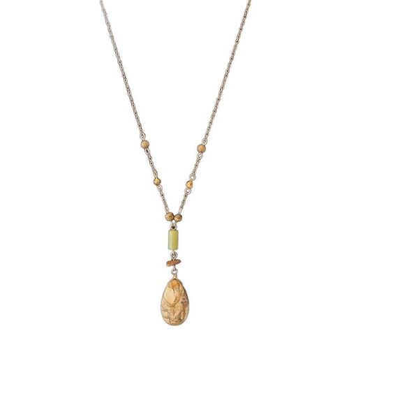 Lia Sophia Jewelry - Lia Sophia Tamari Silver, Jade, Picture Jasper, & Tiger's Eye Necklace
